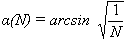 alfa(N)=sqrt(1/N)